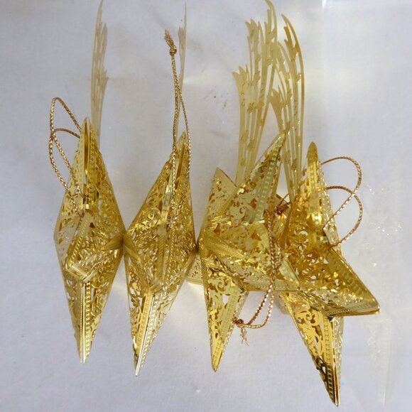NEW VINTAGE 10.5” & 6” GOLD METAL SHOOTING STAR CHRISTMAS BETHLEHEM ORNAMENT LOT - Picture 10 of 14